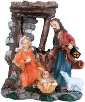 Presépio Estatueta Sagrada Família Nascimento De Jesus 19cm