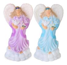 Presépio Iluminado Anjo Colorido 92cm Decoração Natal Jardim - Artesanal