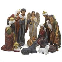 Presépio Importado 11 Peças 22 cm - Jesus, Maria, José - Amém Decoração Religiosa