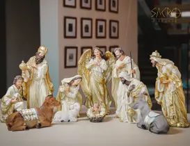 Presépio Natal 30cm Resina Completo Importada 11 Peças Presépio Natal 30cm Resina Completo Importada 11 Peças