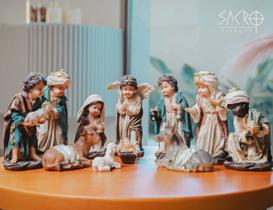 Presépio Natal Baby 15cm 11 Peças Resina Completo Infantil Presépio Natal Baby 15cm 11 Peças Resina Completo Infantil