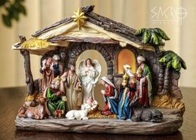 Presépio Natal Completo 20cm Resina Modelo Italiano