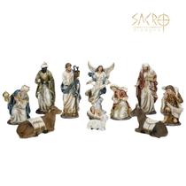 Presépio Natal Completo 30cm Premium 11 Peças Resina Presépio Natal Completo 30cm Premium 11 Peças Resina