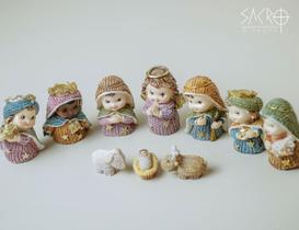 Presépio Natal Completo Baby Infantil 10 Peças 5,6cm Presépio Natal Completo Baby Infantil 10 Peças 5,6cm