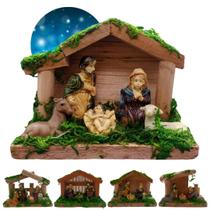 Presépio Natal Em Resina Madeira Detalhes 5 Figuras Decorado Presépio Natal Em Resina Madeira Detalhes 5 Figuras Decorado