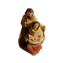 Presépio Natal José Maria e Jesus Enfeite Polyresina 10cm