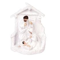 Presépio Natal Sagrada Família 12cm Em Resina Branco