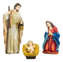 Presépio Natal Simples Grande Resina 3 Peças Resina 28cm