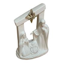Presépio Natalino Branco em Cerâmica c/ Led - 23cm Presépio Natalino Branco em Cerâmica c/ Led - 23cm