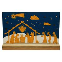 Presépio Natalino Decorativo Natal Placa e Base Mesa 13x20cm