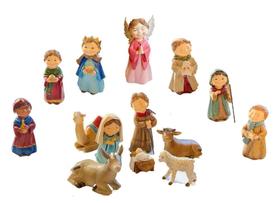 Presepio natalino em resina baby - 14 pecas - Portland