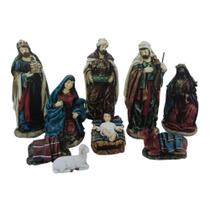 Presépio Natalino Enfeite Decorativo com 9 Peças Resina Presépio Natalino Enfeite Decorativo com 9 Peças Resina