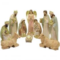 Presépio Natalino Nascimento De Jesus Estatueta Com 10 Peças