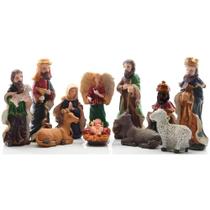Presépio Natalino Nascimento De Jesus Estatueta Com 11 Peças