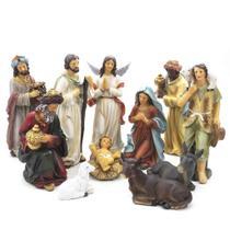 Presépio Resina 11 Peças 14 cm - Jesus, Maria, José e mais