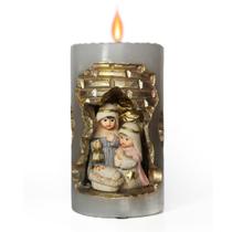 Presépio-Rossoni Velas-Gruta em Vela de Natal Artesanal Tam: 10x 16 cor branca. 1 pc em resina