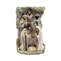 Presépio Sagrada Família 23X15X7M Enfeite De Natal 6 Figuras - Inigual