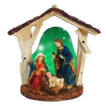 Presepio Sagrada Familia Vazado Belém 15cm Resina Natal