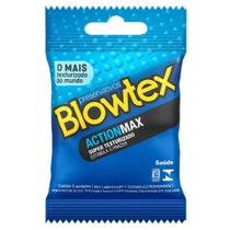Preservativo Blowtex Lubrificado Action Max - 12 Pacotes com 3 Unidades Cada