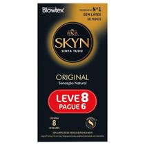 Preservativo Blowtex Lubrificado Skyn Embalagem com 8 Unidades Preservativo Blowtex Lubrificado Skyn Embalagem com 8 Unidades