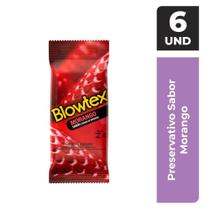 Preservativo Blowtex Morango c/ 6 Unidades