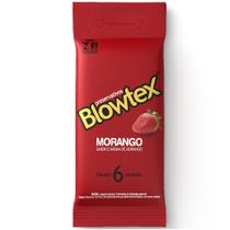 Preservativo Blowtex Morango - Pacote com 6 Unidades