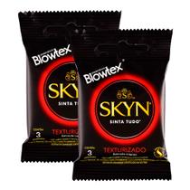 Preservativo Blowtex Skyn Texturizado 3 Unidades Kit com duas unidades