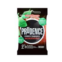 Preservativo Camisinha Lubrificado Morangão Prudence Cores e Sabores XXG 58mm Pacote 3 Unidades