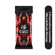 Preservativo Camisinha Olla Lubrificado Morango Com 6 Unidades Preservativo Camisinha Olla Lubrificado Morango Com 6 Unidades