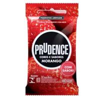 Preservativo Camisinha Prudence Morango com 3.