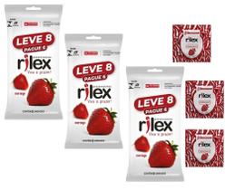 Preservativo Camisinha Rilex Leve 8 Pague 6 sabor Morango - 3 pacotes + 3 gel lubrificante Preservativo Camisinha Rilex Leve 8 Pague 6 sabor Morango - 3 pacotes + 3 gel lubrificante