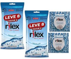 Preservativo Camisinha Rilex Lubrificado Pague 6 Leve 8 - 2 pacotes + 2 gel lubrificante