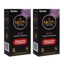 Preservativo Hipoalergênico Material Sintético Skyn Elite Caixa com 16 Unidades 2 Caixas
