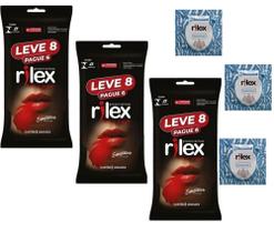Preservativo Lubrificado Rilex Sensitive Extra Fino pacote Leve 8 pague 6 - 3 pacotes + 3 gel sache