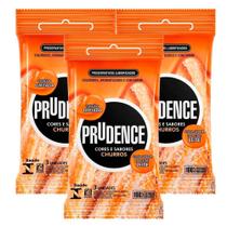 Preservativo Prudence Cores e Sabores Churros 3 Unidades Kit com três unidades