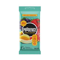 Preservativo Prudence Cores E Sabores Mix - 6 Embalagens c/ 8 unidades