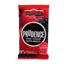 Preservativo Prudence Cores e Sabores Tutti Frutti com 3 Unidades