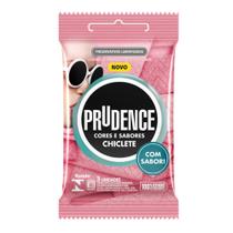 Preservativo Prudence Cores & Sabores Chiclete com 3 Unidades