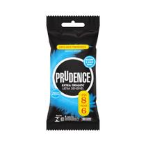 Preservativo Prudence Extra Grande Ultra Sensível L8 P6 - Pacote com 6 Unidades