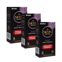 Preservativo Skyn Elite sem Látex para Alérgicos Caixa com 16 Unidades 3 Caixas