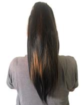 Presilha Aplique Cabelo Sintético Liso Castanho