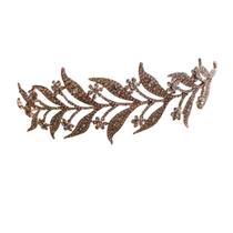 Presilha Arranjo de Folhas com Pedras Brilhantes para Cabelo