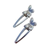 Presilha Bico de Pato com Borboleta em Metal Prata ou Dourado Presilha Bico de Pato com Borboleta em Metal Prata ou Dourado