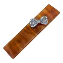 Presilha Bico de Pato Mesclado com Laço e Pedras Brilhantes