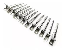 Presilha Bico De Pato Metalizada para salão 12un