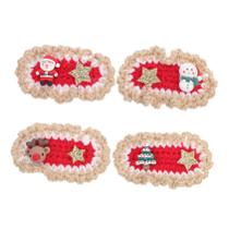 Presilha de cabelo de Natal para crianças Hairpin Beavorty, 4 peças de lã