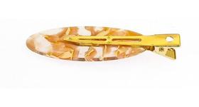 Presilha De Cabelo Design Folha - Rosa E Transparente