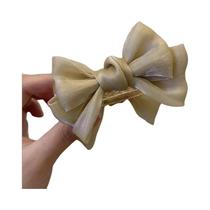Presilha De Cabelo Elegante Coreana Com Laço De Malha Para Mulheres E Meninas, Acessório De Cabelo Presilha De Cabelo Elegante Coreana Com Laço De Malha Para Mulheres E Meninas, Acessório De Cabelo