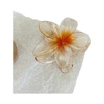 Presilha De Cabelo Feminina Com Flor Brilhante Transparente, Presilha De Tubarão Para Rabo De