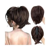 Presilha De Cabelo Feminina Elegante Com Coque Desgrenhado, Extensão De Rabo De Cavalo Sintético